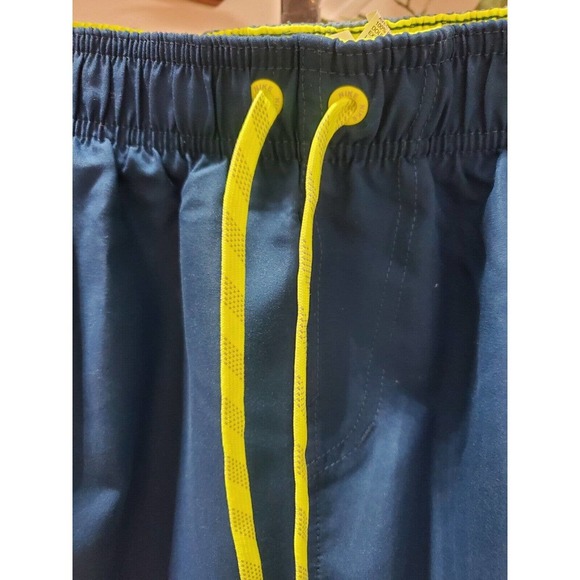 Nike Men's Blue 100% Polyester Pull On Swim Trunk Logo Print Shorts Size 2XLT - Picture 2 of 12